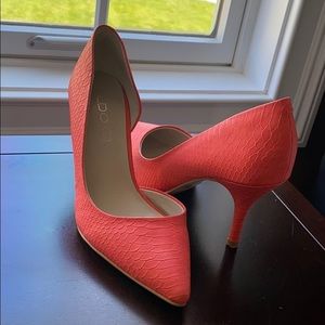 ALDO snake skin coral heels